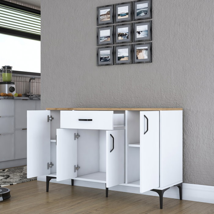 Hanah Home Gabinete Multipropósito Blanco y Nuez